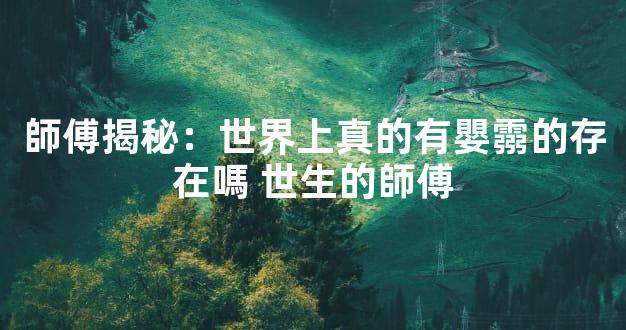 師傅揭秘：世界上真的有嬰霛的存在嗎 世生的師傅